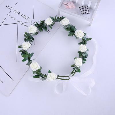Wunderschöner verstellbarer Blumenkranz mit bunten Seidenrosen für Hochzeiten