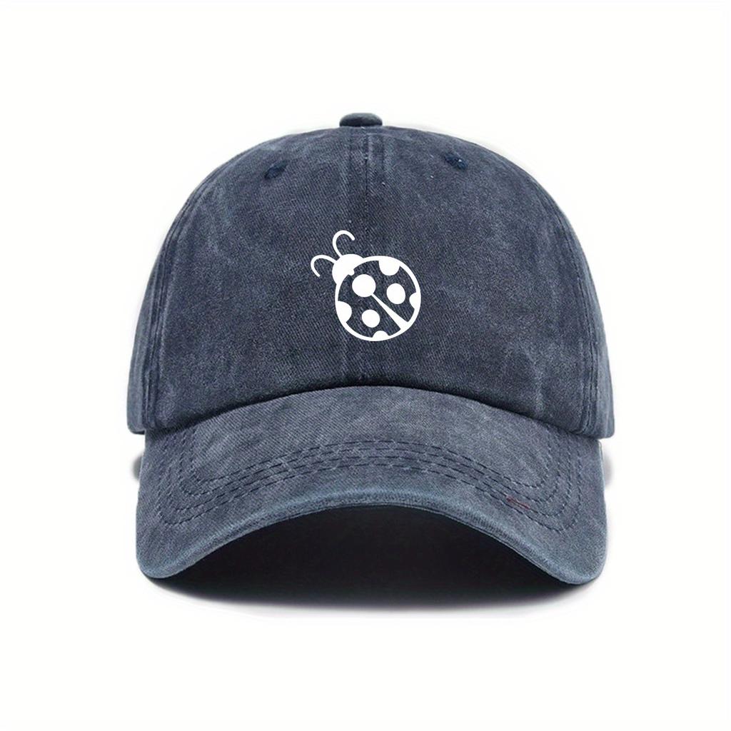Retro Printed Washed Baseball Cap with Adjustable Size, Sun Protection and Antique Appearance Suitable for Outdoor Activities