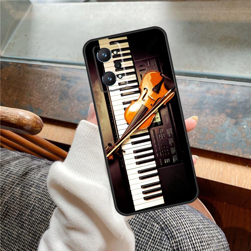 Violin Piano Case For Realme 15 Pro GT7 GT6 11 12 13 14 Pro Plus C55 C51 C53 C35 C33 C61 C65 C67 C71 C75