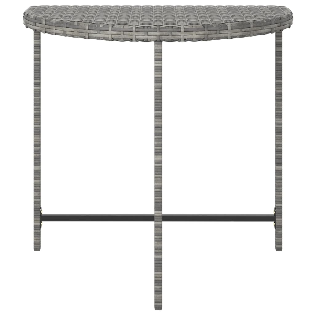 Garden Table Gray 80 X 50 X 75 Cm Poly Rattan