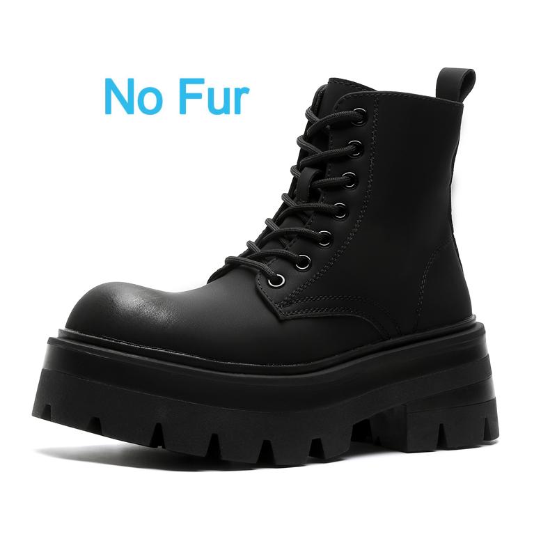 Fashion Fashion High Quality Casual Leather Outdoor Office Shoes Thick Bottom Designers Lace Up Ankle Boots Italian Mens High Top Boots