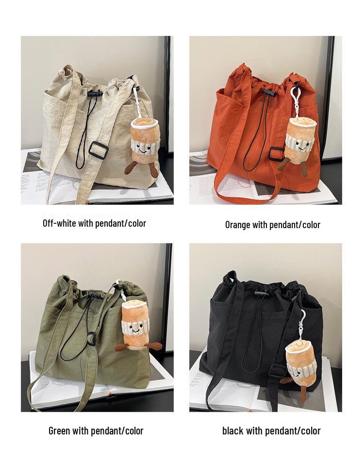 2025 Waterproof Nylon Drawstring Shoulder Bag - Large Capacity & Versatile Crossbody