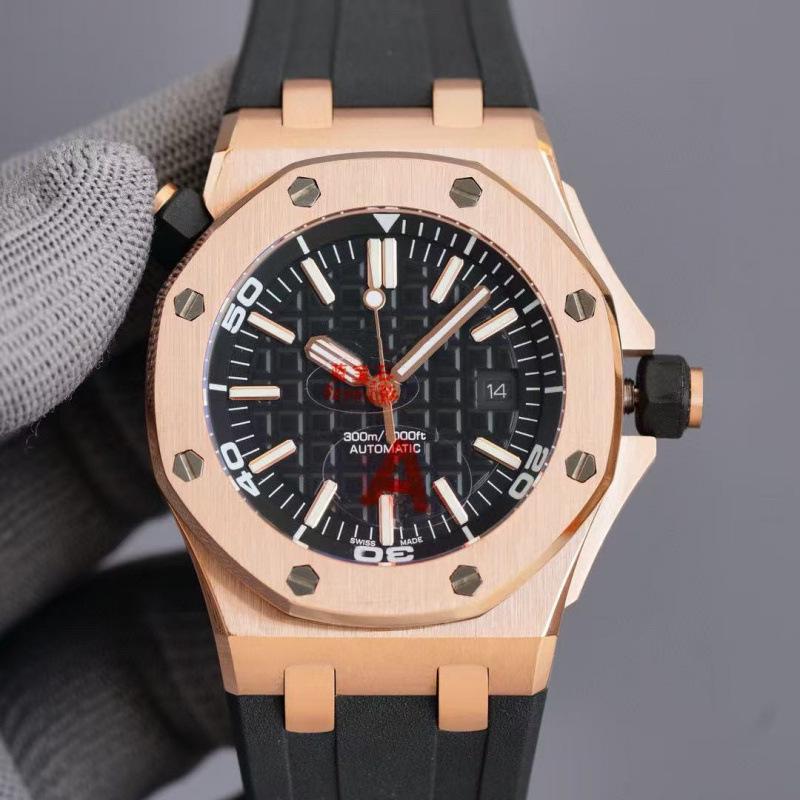 

Чоловічий автоматичний водонепроникний годинник Royal A Oak P Series зі світловідбиваючим циферблатом - Модель 15720 Offshore