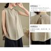 Women Loose Sleeveless Cotton Linen Summer Casual Top