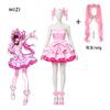 Alien Stage Zombie State Mizi Cosplay Costume Wig Pink Mini Dress Cute Big Bow Glitter Ruffle Skirt Idol Stage Outfit Full Set
