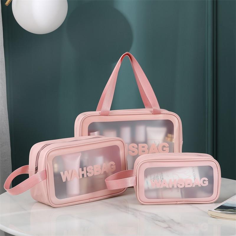 

New Transparent Makeup Bag Set Toiletry Organizer Washbag for Women Portable Toiletries Pouch Travel essential cosmetics bag жёлтый