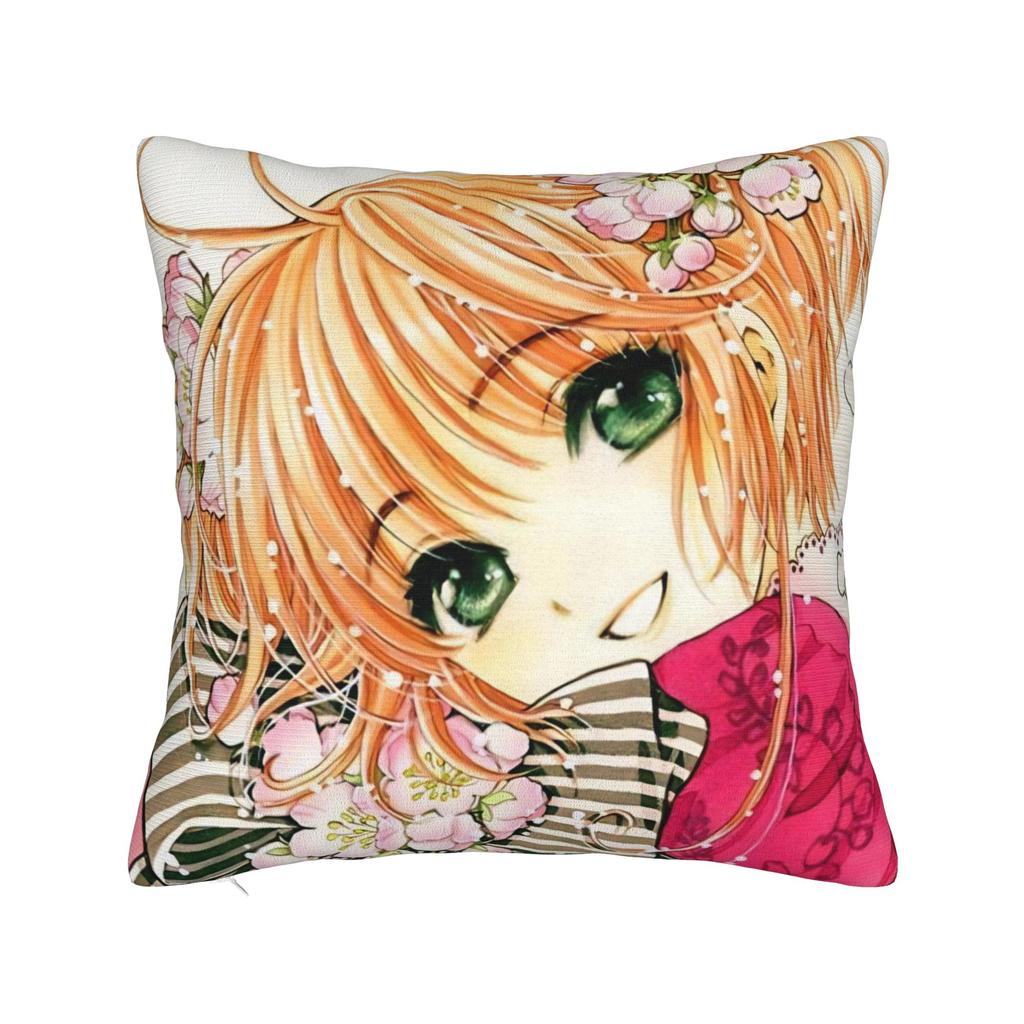 Cardcaptor Sakura Flower Pillowcase Polyester Cushion Cover Decoration Anime Cartoon Pillow Case Cover Home Wholesale 45*45cm