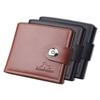 Men's Retro Leather Wallet with Buckle - Short, Soft, Horizontal Design and Card Holder for Youth