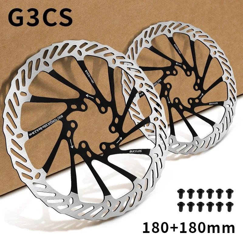 BUCKLOS Bike Brake Rotor G3 160mm 180mm 203mm Hydraulic Disc Brake Rotors with 6pcs Bolts for MTB Mountain Bicycle Accessories