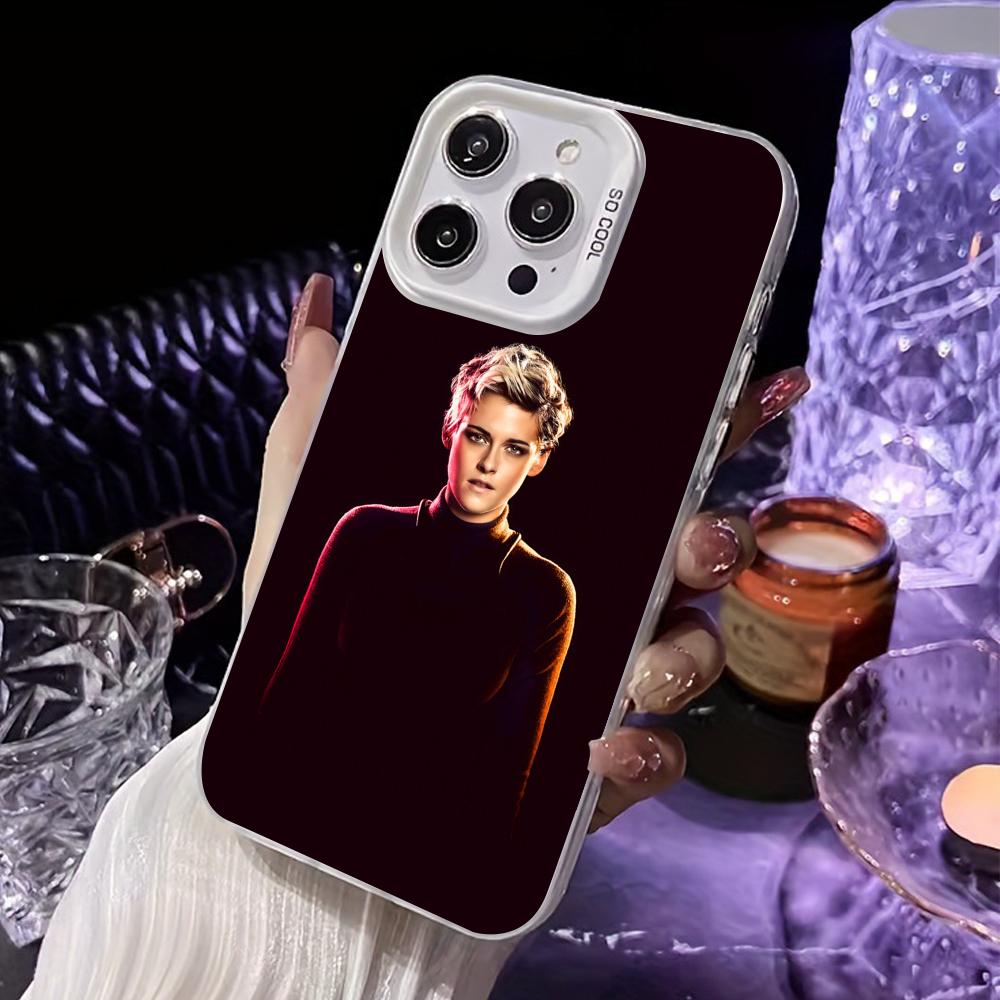 

Kristen Stewart Mobile Cell Phone Case for iPhone 17 16 15 14 13 12 11 X XR XS 8 7 Air Pro Max Plus White Translucent Cover iPhone 16e