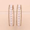 55MM Heart Imitation Pearl Hoop Earrings Big Circle Smooth Women Exaggerated Golden Hyperbole Metal Large Ear Jewelry Gift Aros
