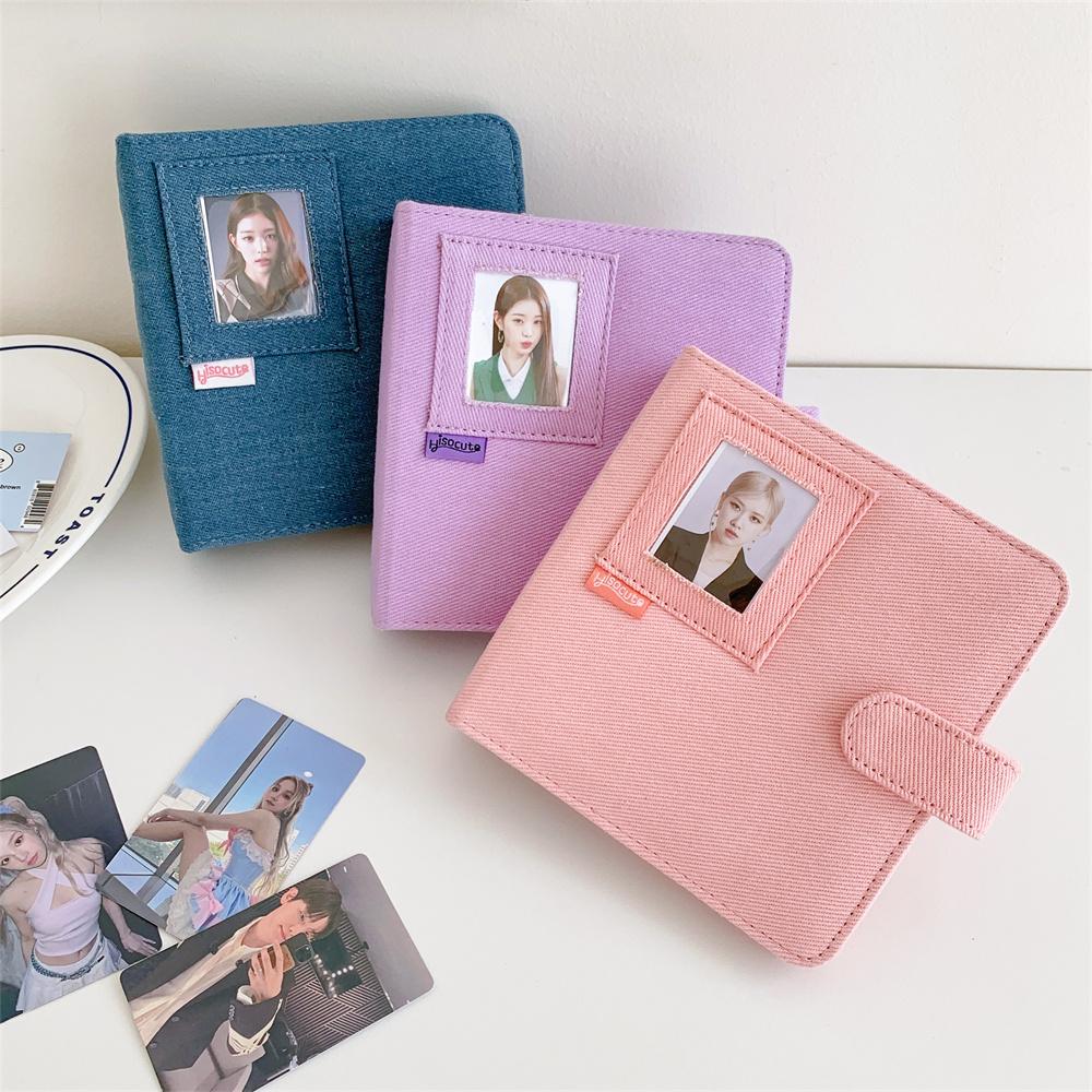 Vintage Jeans Po Album With 10pcs Sleeves DIY Binder Pocard Holder Collection Kpop 3inch Cards Collect