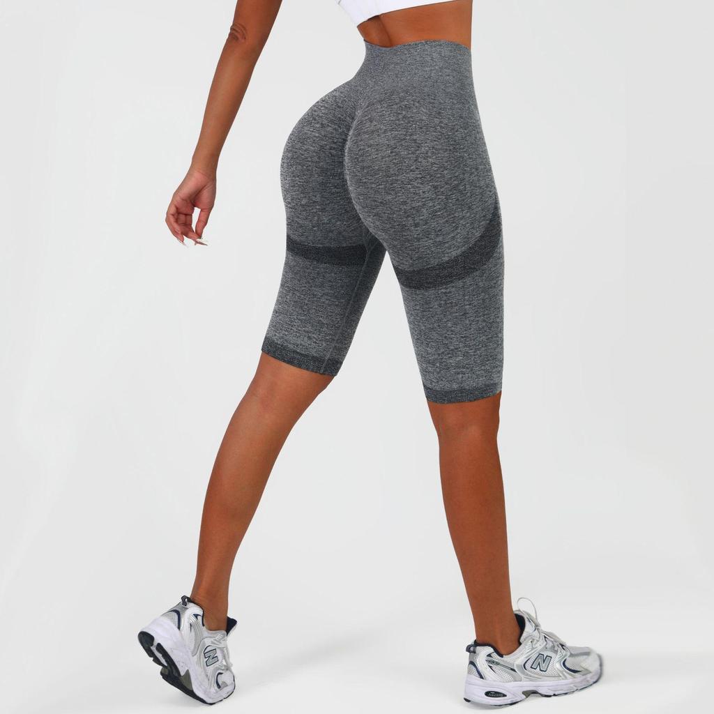 Smiley Face High Waist Butt-Lifting Yoga Capris – Breathable, Stretchy & Quick-Drying Women's Fitness Shorts