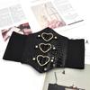 PU Leather Female Waistband Dress Girdle Wide Waist Belt Luxury Love Buckle Cummerbunds  Dress
