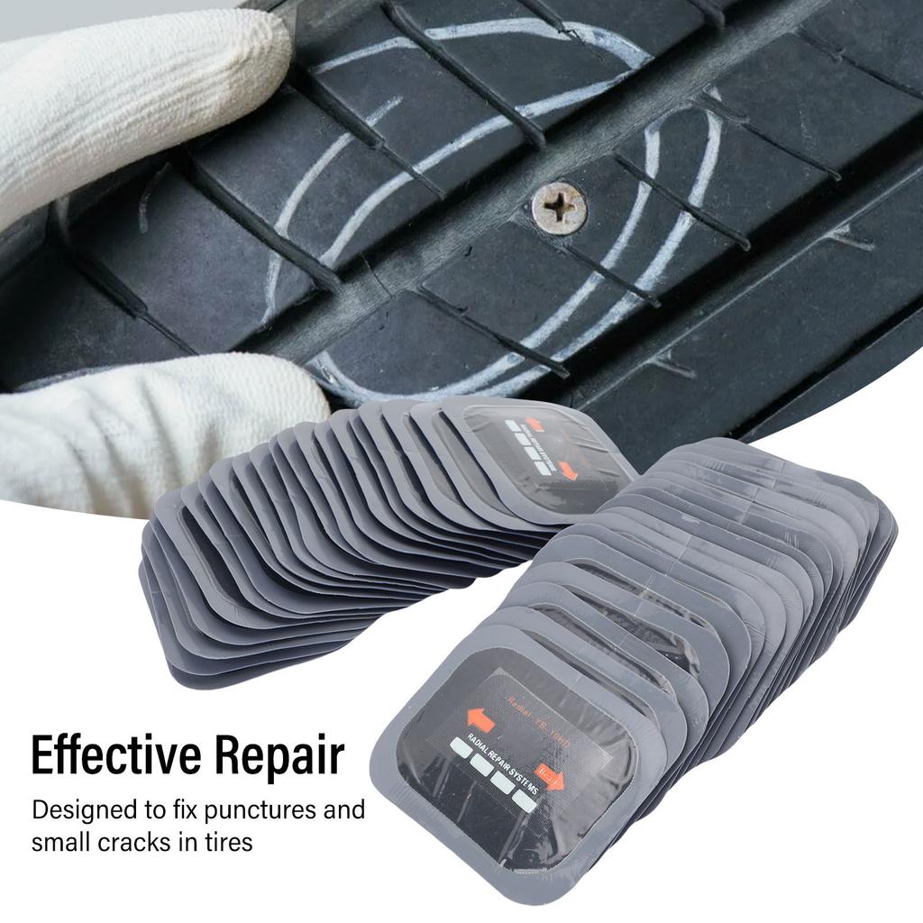 40PCS Tire Puncture Patches Radial Tire Repair Patches 65x80mm Rubber Tire Patch Kit for Cars Motorcycles Trucks