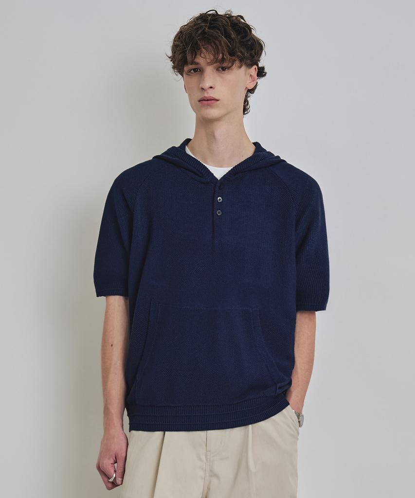 COSTUME O’CLOCK [Coclx Daily Room] Hooded Pique Half Knit 6 Color Cooskt071