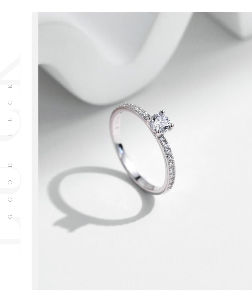 MODIAN Moissanite Engagement Ring for Women - D Color, S925 Silver, Luxury Niche Design with Shiny Pave Setting