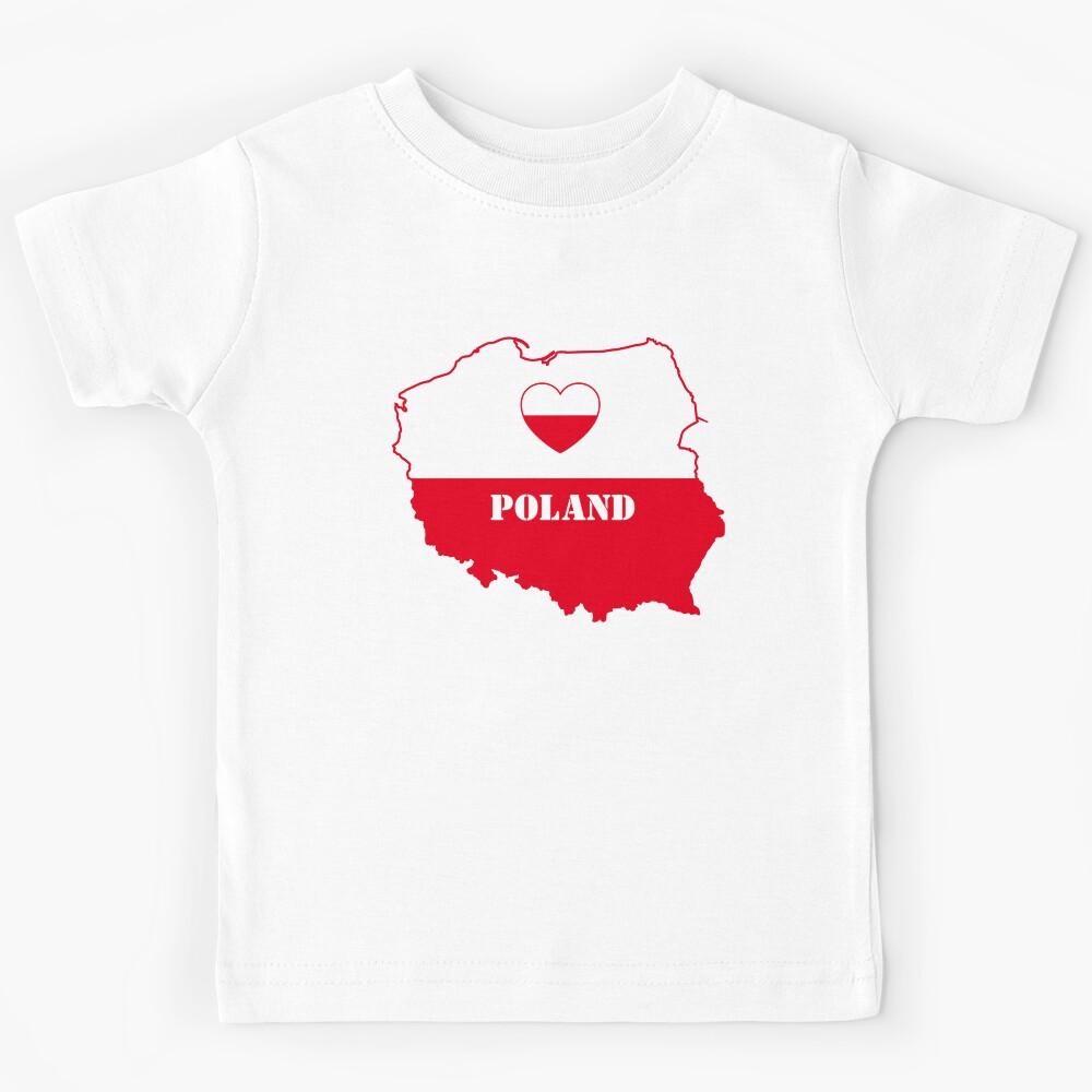 Poland Love Heart White Red Flag Kids T-Shirt 100