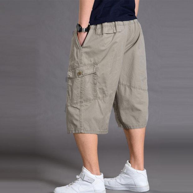 Shorts Casuales de Algodón Finos para Hombre de Verano Pantalones Jogger Cargo Sueltos con Cintura Elástica Pantalones Rectos de Calidad para Hombre