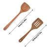 2 Wooden Spatula With Long Handle For Cooking, Long Handle Three-Line Spatula For Non-Stick Pans, For Cooking, Frying, Baking