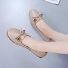 Shoes For Women Luxury Leather Casual Round Toe Moccasins With Bow Woman Flats Novelties And Low Price Elegant Fashionable A