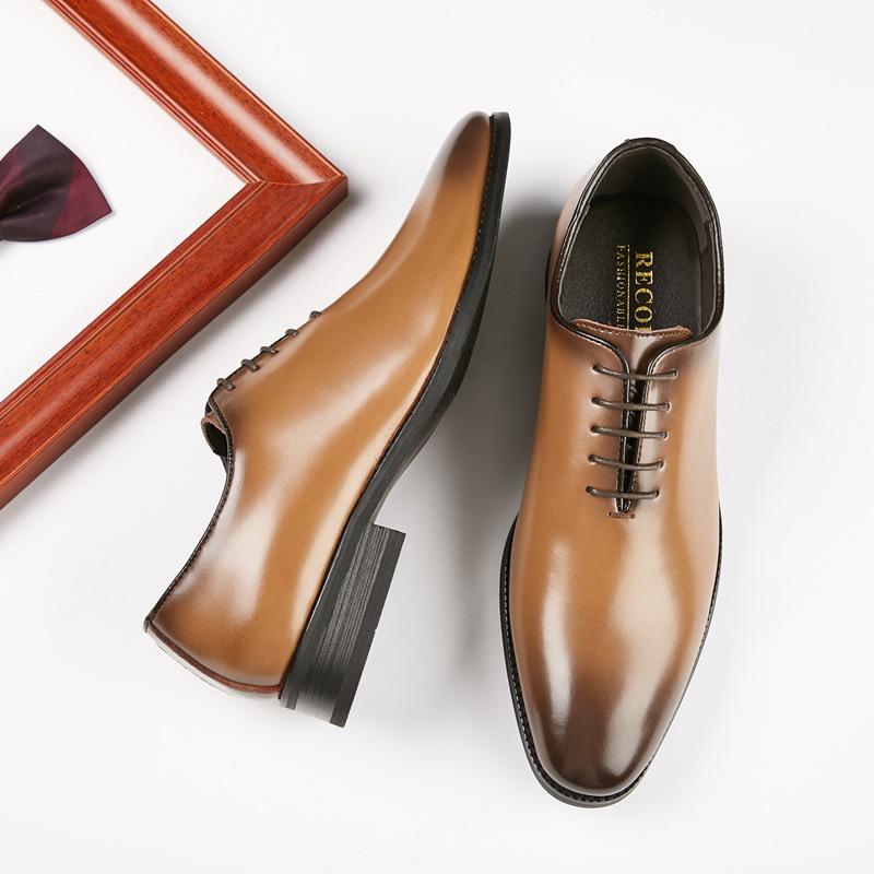 Prince Classic Formal Whole-cut Dress Shoes Hand Rubbing Lace Up Business Leather Shoes Oxford Japanese Style Men Leather Shoes