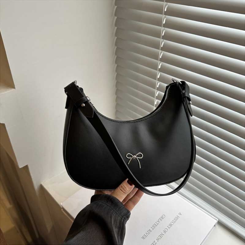 Bowknot Armpit Bag Korean Underarm Bag Luxury PU Leather Y2K Handbag Girls Shoulder Bag Clutch Purse Bolsa Feminina