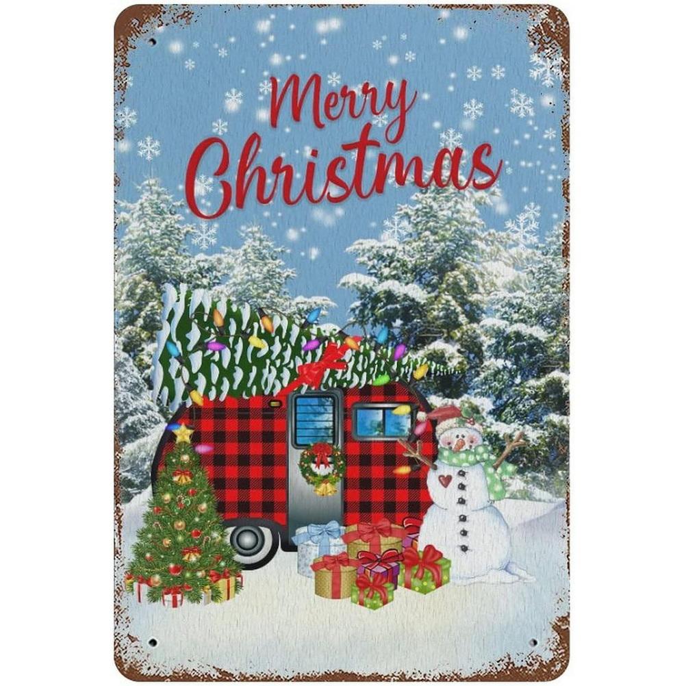 Wesołych Świąt Święty Mikołaj renifery Metalowe Blaszane Znaki Plakaty Talerz Dekoracja Ścienna do Domu Baru Garażu Kawiarni Klubu Retro Plakaty Blaszane
