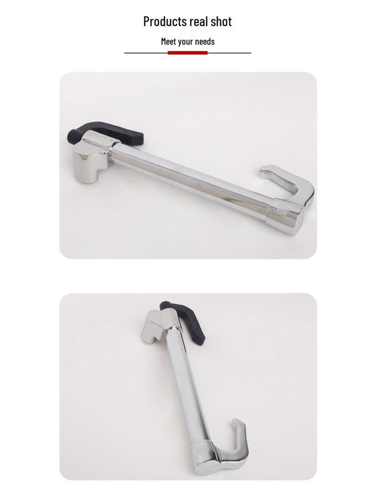 Steering Wheel & Throttle/Clutch Lock: Three-Section Double Hook Lock for Trucks & Buses.