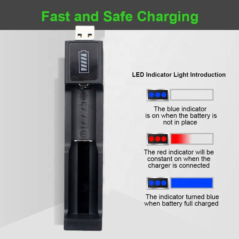 USB Direct Insertion Single 18650 Lithium Battery Fast Button Charging Push Battery Sour H3Q4