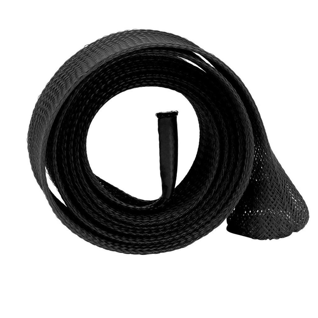 Braided Sleeve Expandable Casting Fishing Rod Pole Cover Protector (Black)