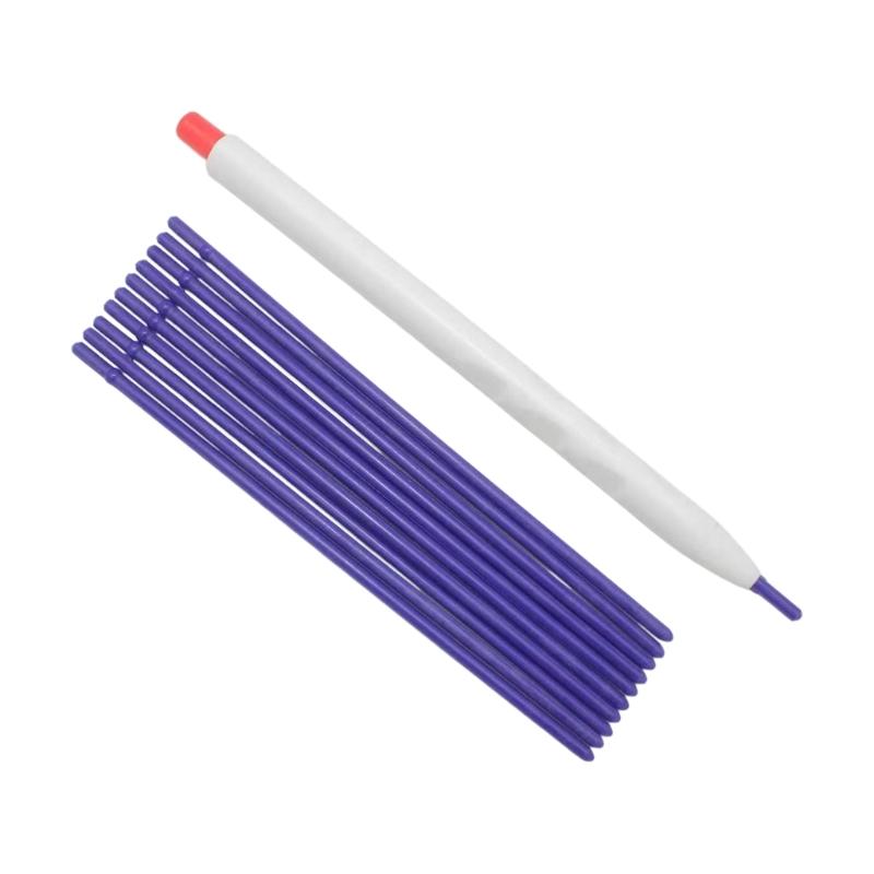 Retractable Sewing Chalk Pen Heat Erasable Fabric Marker with 10 Replacement Inserts for Sewing, Quilting and Drafting