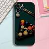 Sport Billard Schwarz Matt Handyhülle Für IPhone 17,16,15,14,13,12,13,12 Pro Max Plus XS Silikon Weiche Rückseite