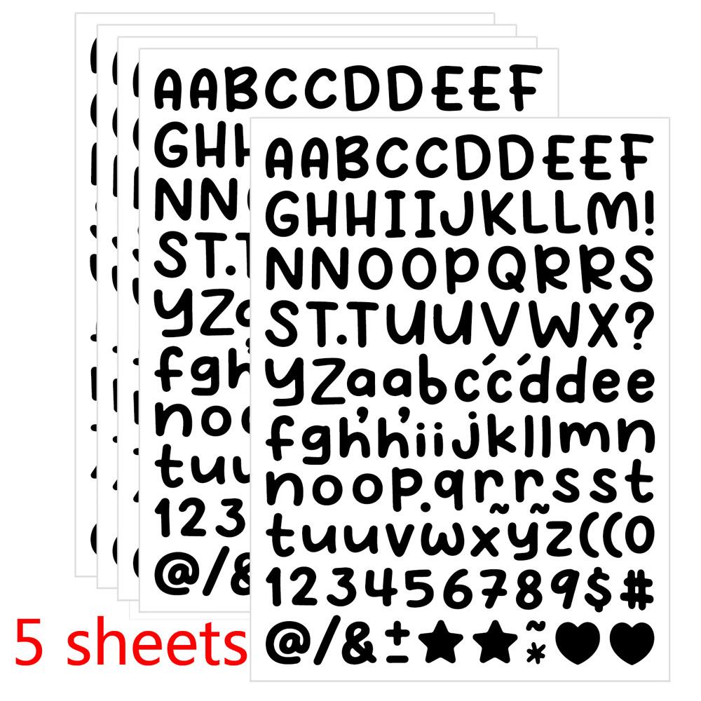 0.5 Inch 5 Sheets Small Letter Stickers Number Alphabet Sticker for Stationery Scrapbook Grad Cup Mug DIY Crafts Art Making