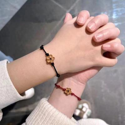 Resin Engraved Plum Blossom Red Rope Hand Rope Handmade Rope Woven Lucky Hand Rope Free
