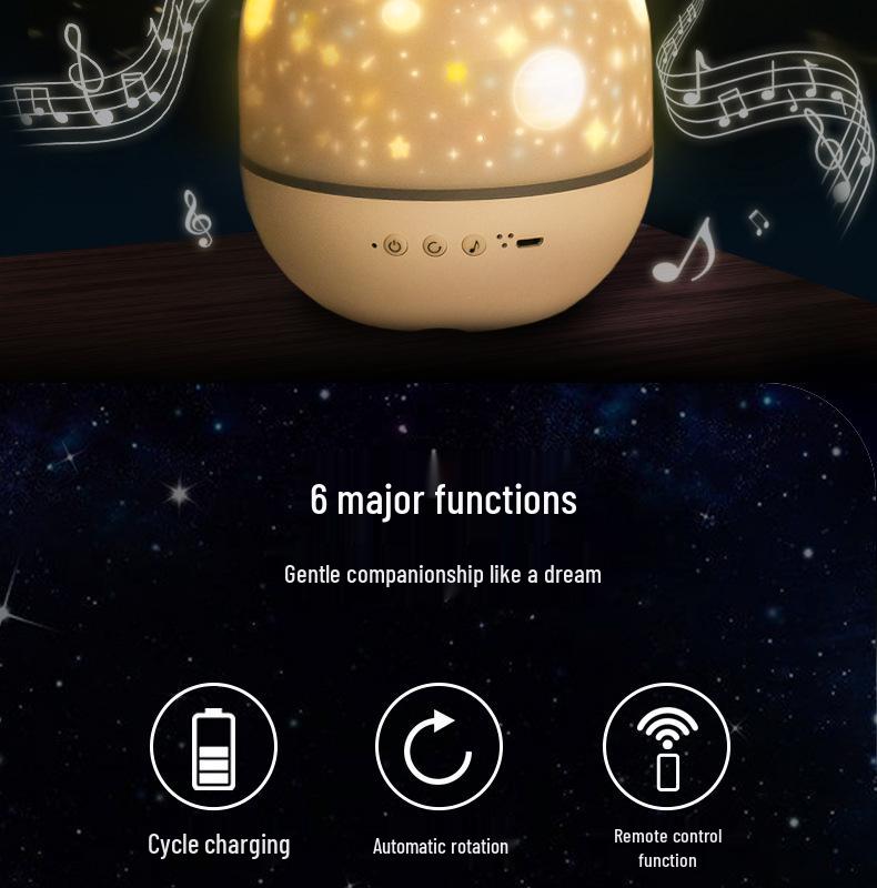 LED Starry Sky Projector Light, DIY Music Birthday Gift, Night Light Projector