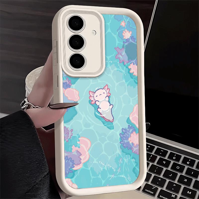 Phone Case for Samsung Galaxy A17 A16 A15 A14 A13 Axolotl Cartoon Cute A56 A36 A26 A55 A35 A25 A54 A34 A24 A53 A33 A23 A07 A06