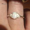 Fashion Exquisite Opal Alloy Charm Ring Women Bride Wedding Engagement Jewelry