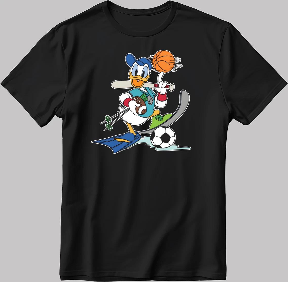 Donald Duck Sports Short Sleeve White-Black Men s / Women s T Shirt N546 L