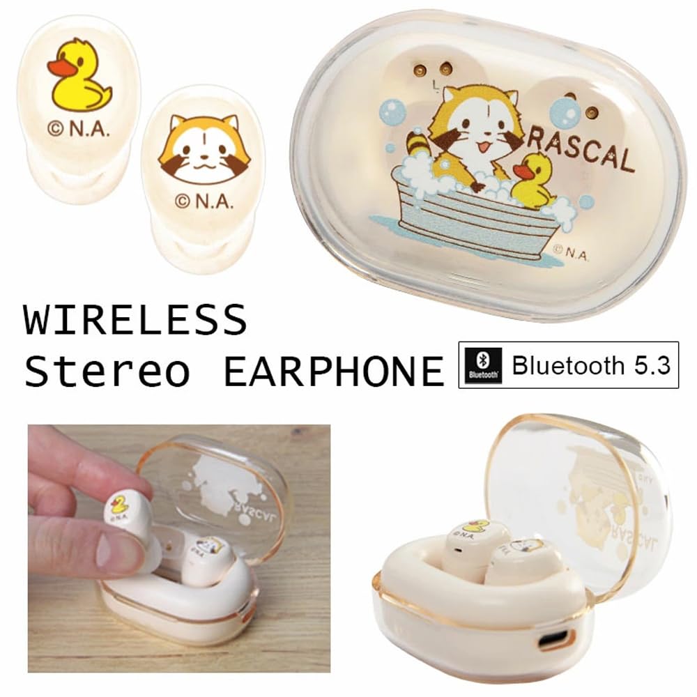 Grand Cinq Rascal True Wireless Stereo Bluetooth Compact and with Mic and Charging Perfect for and Gaming Earbuds, Earphones, Lightweight, Case,