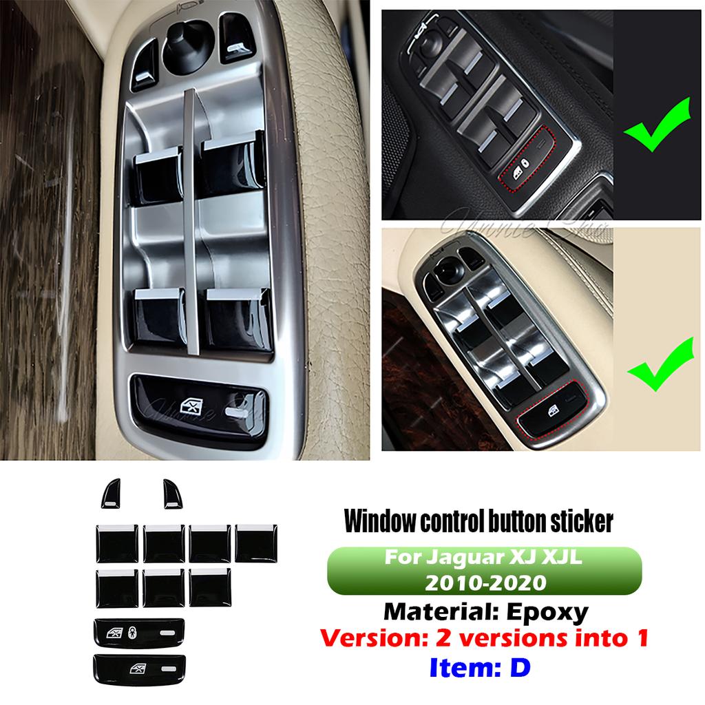 Black Epoxy Button Sticker for Jaguar XF X250 XK XKR XJ XJL Car Interior Refinishing Trim Cover for Dashboard Center Console
