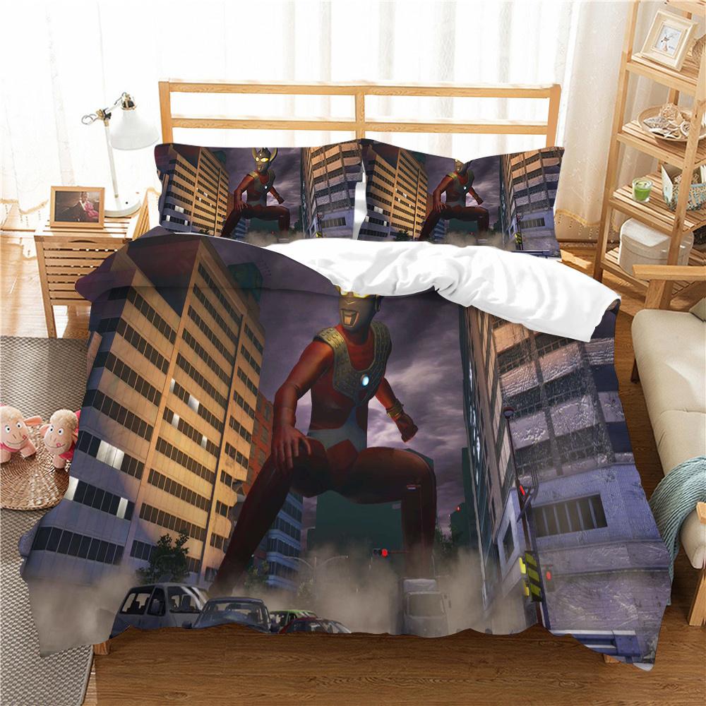 Bedding Cover Suit Ultraman Printing Teens Fashion Bedspread Polyester Pillowcase Home Textiles Duvet Cover