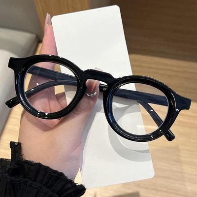European Street Style Retro Oval Frame Anti-Blue Light Glasses