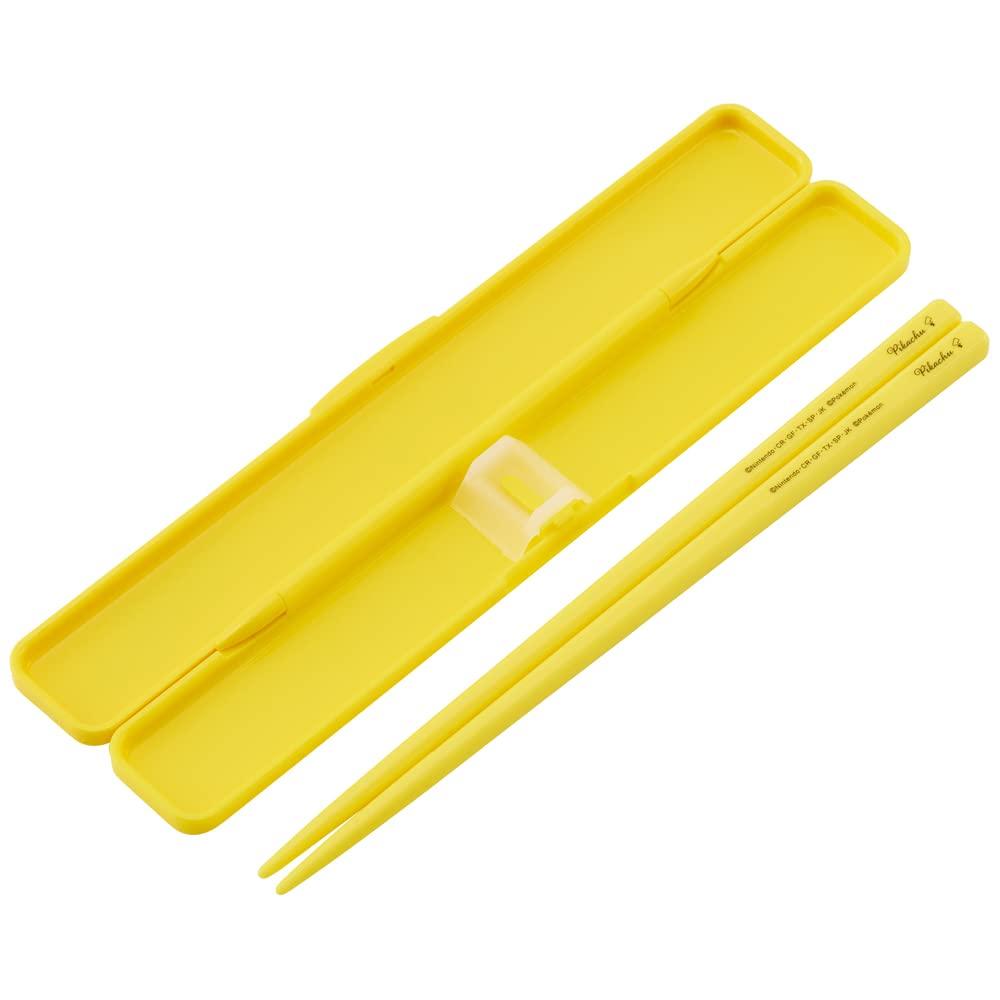 Skater Chopsticks and Chopstick Case Set for No Made in Pokemon Pikachu Face 23 Adults, Antibacterial, 18cm, Clinking, Japan, Design, ABC3AG-A