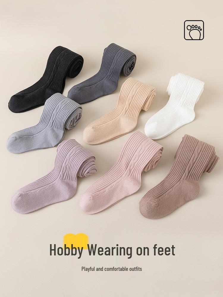 2025 Spring/Autumn Baby Girls' Class A Combed Cotton Pantyhose & Thin Leggings