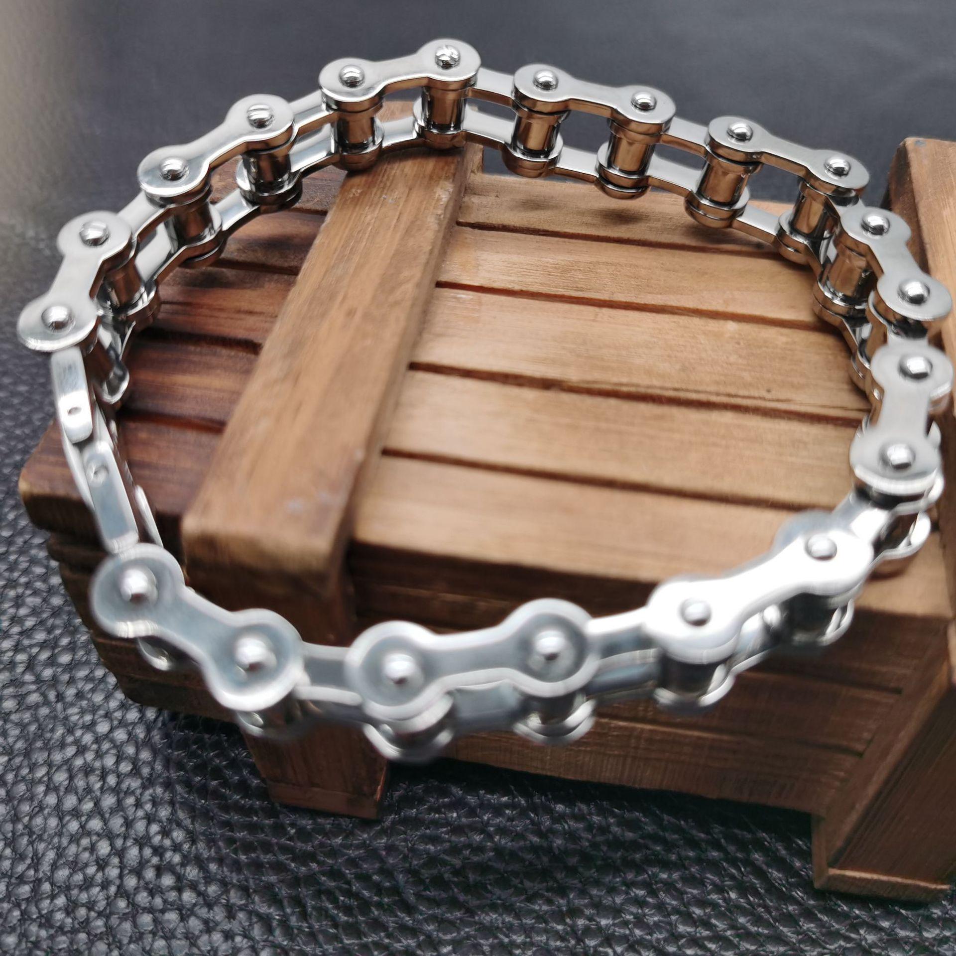 Punk Titanium Men s Hip Hop Motorcycle Chain Bracelet