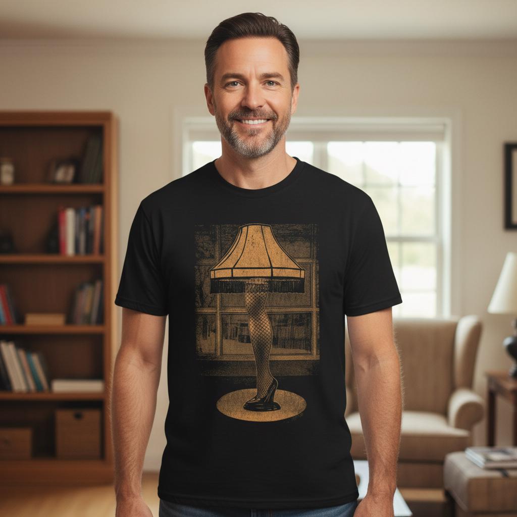 Leg Lamp Christmas Shirt Funny Holiday Tee A Christmas Shirt Black Tee Retro Movie Shirt Classic Xmas Shirt Story Gift For Dad