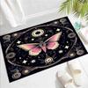 Butterfly Area Rug for Living Room Bedside, Gothic Moth Doormat Astrology Style Carpet Boho Exotic Starry Sky Indoor Floor Mat