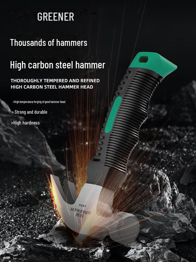 Green Forest Magnetic Mini Claw Hammer for Woodworking and Outdoor Use