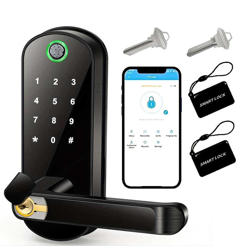 Smart Fingerprint Door Lock App Remote Control Keyless WIFI Digital Touchscreen Lock NFC IP67 Waterproof With 2 IC Cards